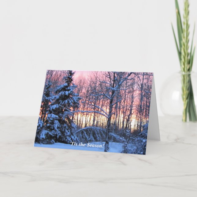 Cartão 'Tis the Season Up North  Winter Holiday (Frente)