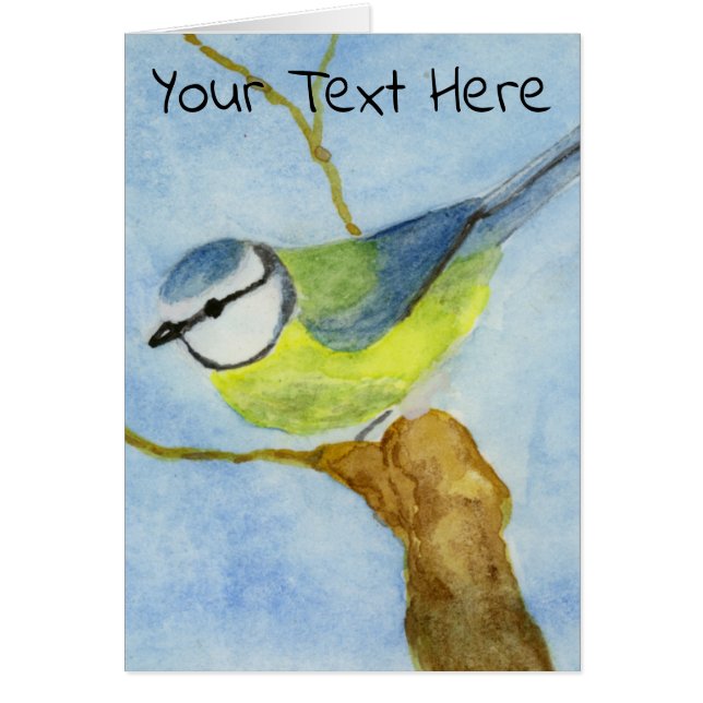 Cartão Tit azul de Eurasão (Frente)