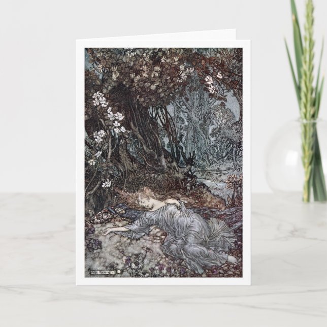 Cartão Titania Lying Asleep (Frente)