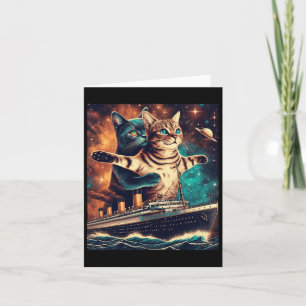 Cartão Titanic Cats Engraçado Tee