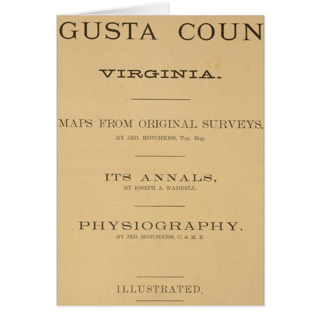 Cartão Título Page Augusta County, Virginia (Frente)