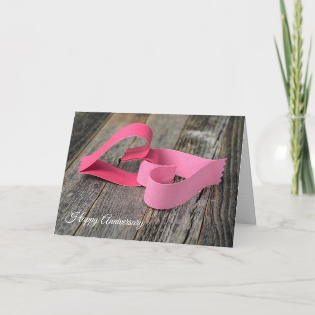 Cartão títulos de aniversário links de coração sobre made (Frente)