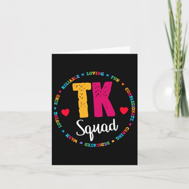 Cartão Tk Squad Teacher - Professor de Jardim de Infância (Frente)