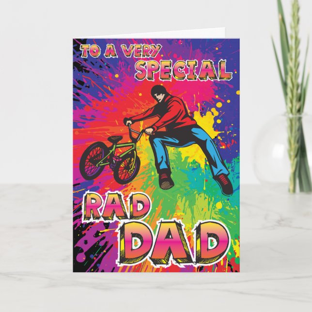 Cartão To a Very Special "RAD DAD" - BMX Greeting Card (Frente)