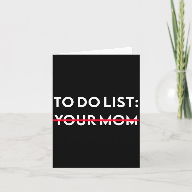 Cartão To Do List Your Mom Funny Adult Gag Gift  (Frente)