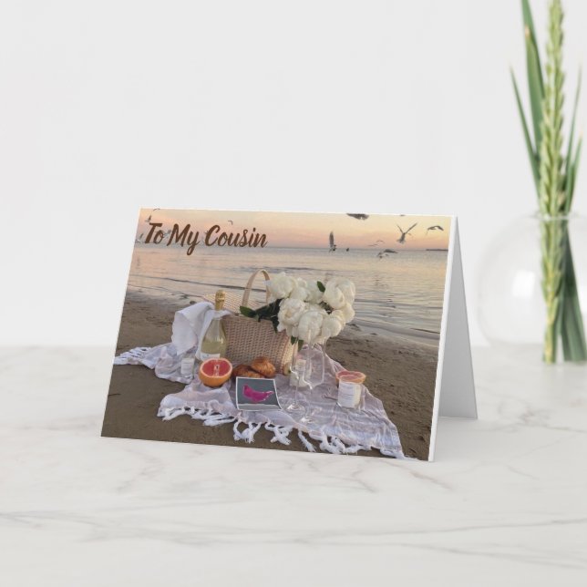 CARTÃO **TO MY BEAUTIFUL COUSIN** A ROSE CARD (Frente)