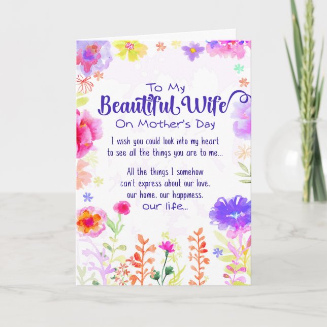 Cartão To My Beautiful Wife on Mother's Day (Frente)