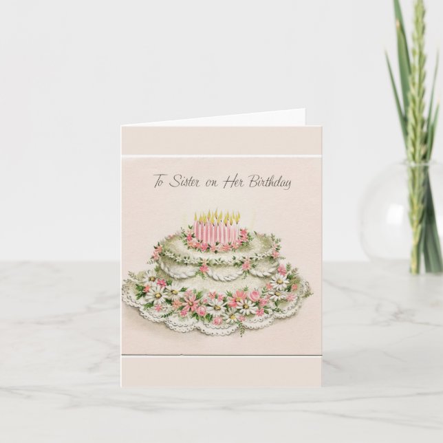Cartão To Sister on Her Birthday Note Card (Frente)