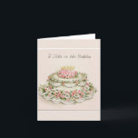 Cartão To Sister on Her Birthday Note Card<br><div class="desc">A beautiful,  birthday cake decorated with white and pink flowers and lit,  pink birthday candles. Greeting: To Sister on Her Birthday. Image of a Vintage Birthday Greeting card on a custom pale pink (pinky-orange) background.</div>