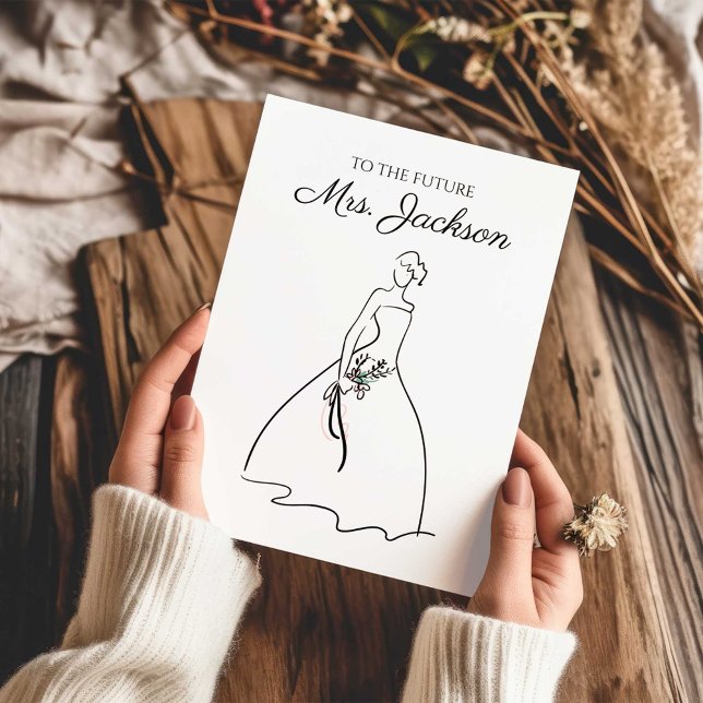 Cartão To the Future Mrs Wedding Dress Greeting Card (Criador carregado)
