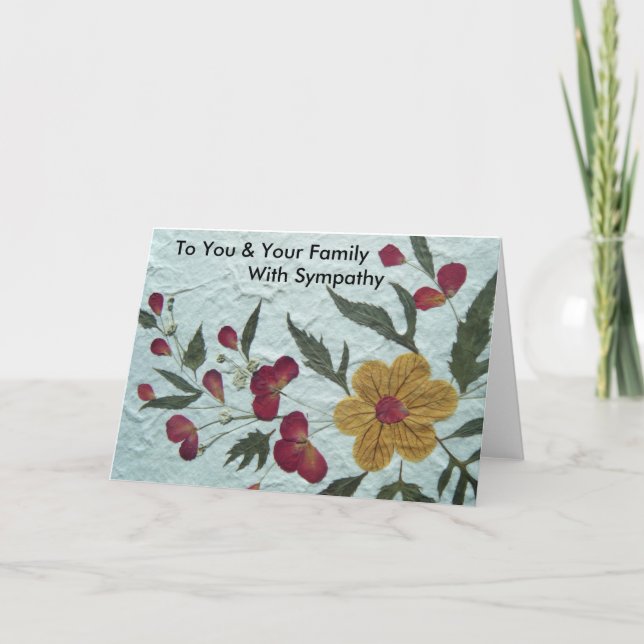 Cartão To You & Your Family with sympathy card (Frente)