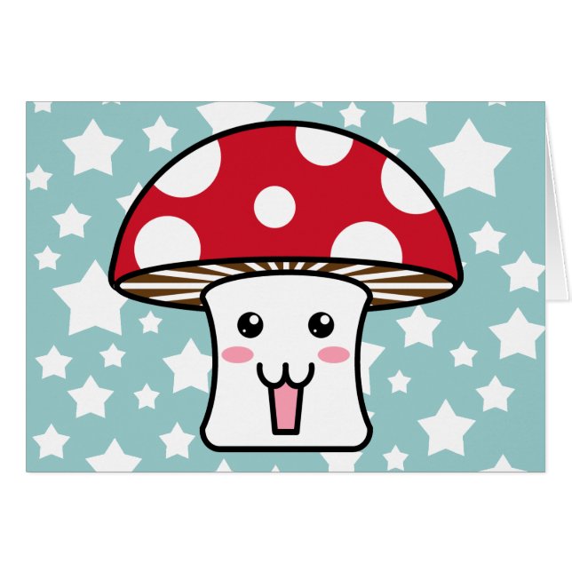 Cartão Toadstool de Kawaii (Frente Horizontal)
