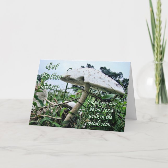 Cartão Toadstool Obter Bem pode mudar o texto dentro (Frente)