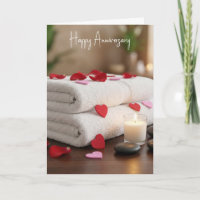 Toalhas de Spa de Aniversário com Corações