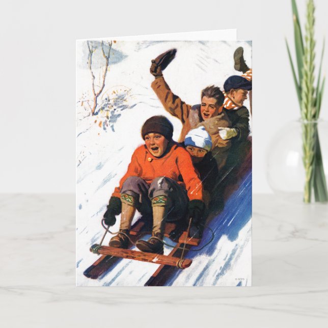 Cartão Tobagganing (Frente)