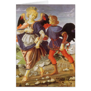Cartão Tobias e o Anjo por Andrea del Verrocchio