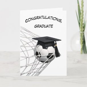 Cartão Toca de Formatura em uma Bola de Futebol