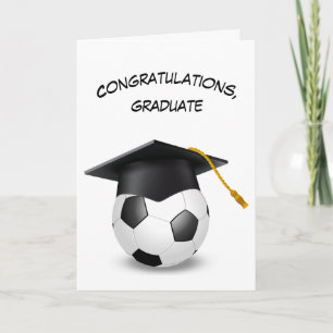 Cartão Toca de Formatura em uma Bola de Futebol