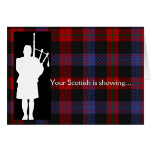 Cartão Tocador de gaita-de-foles do dia do Tartan