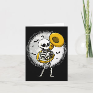 Cartão Tocando Banda de Halloween do Instrumento Tuba Sou