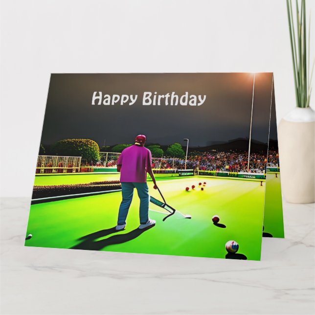 Cartão Tocando Twilight Lawn Bowls, Jumbo Birthday Card (Frente)