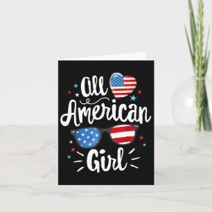 Cartão Toda a Menina Americana Bandeira Americana 4 de Ju