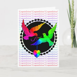 Cartão Toda a placa de Parabéns do Gay Rainbow