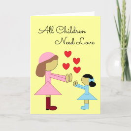 Cartão Todas as crianças precisam de amor: Vazio amarelo 