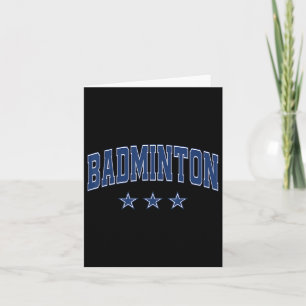 Cartão Todas as Estrelas de Badminton Azul Clic Retro Tex