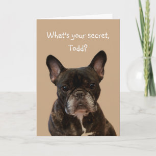 Cartão Todd Bulldog Francês Shakespeare Feliz Aniversário