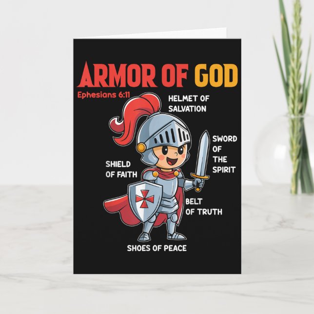 Cartão Toddler Boy Armor Of God Brother Son Men Kid Chris (Frente)
