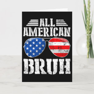 Cartão Todo Americano Bruh Feliz 4 de Julho Garotos Patri