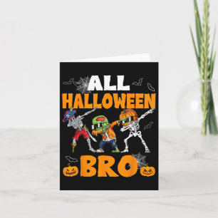 Cartão Todo o Halloween Irmão Dabbing Skeleton Jack O Lan