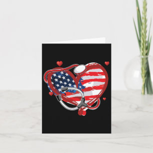 Cartão Todos Enfermeira Americana 4 de Julho Patriótico B