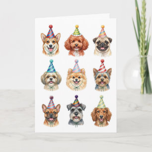 Cartão Todos Estrela Fofos Cachorros Pequenos Texto Perso