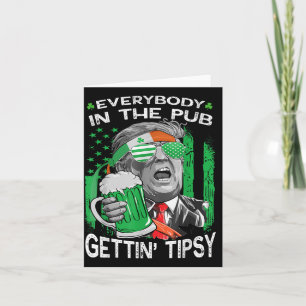 Cartão Todos Na Pub Pegando Ruas Engraçadas Tipsy