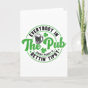 Cartão Todos no Pub Ficando Bêbados Engraçado St Patric