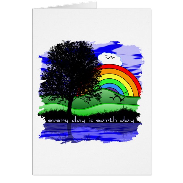 Cartão Todos os dias é Dia da Terra (Frente)