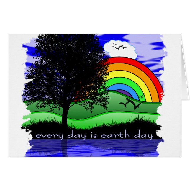 Cartão Todos os dias é Dia da Terra (Frente Horizontal)