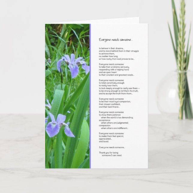 Cartão Todos Precisam De Alguém... Amizade (Frente)