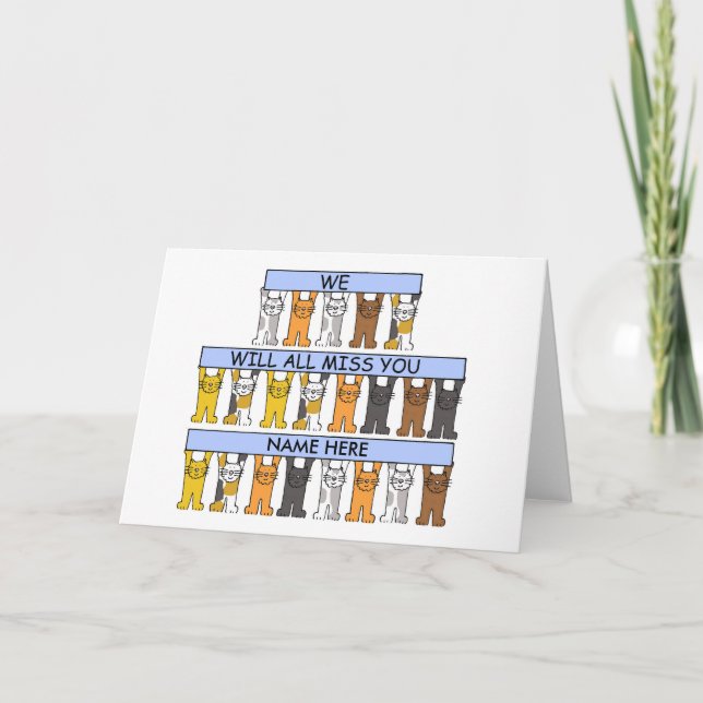 Cartão Todos Sentiremos Sua Falta De Gatos De Cartografia (Frente)