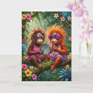 Cartão Toldo de Macaco de Natal Floresta Tropical Caprich