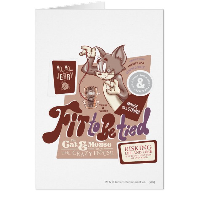 Cartão Tom e Jerry Ajustados de serem amarrados (Frente)