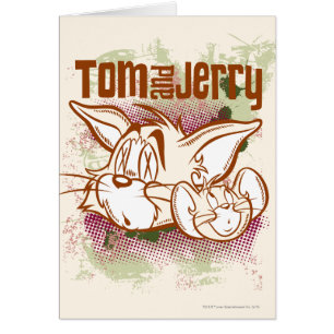 Cartão Tom e Jerry Brown e Green