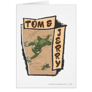 Cartão Tom e Jerry em um sofá bronzeado