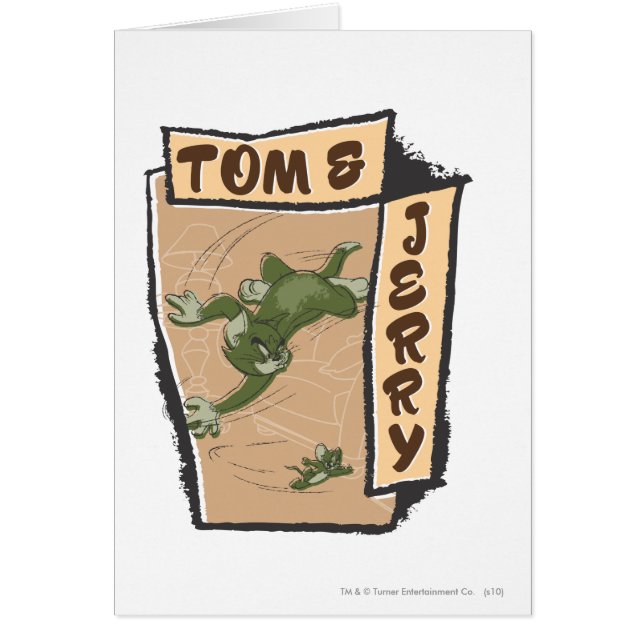 Cartão Tom e Jerry em um sofá bronzeado (Frente)