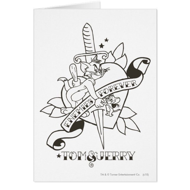 Cartão Tom e Jerry Inimies para sempre 1 (Frente)