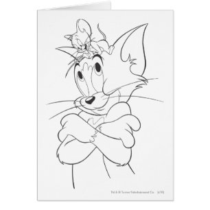 Cartão Tom e Jerry na cabeça