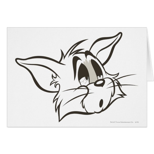 Cartão Tom Sleepy Cat (Frente Horizontal)