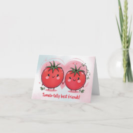 Cartão Tomate Engraçado Fofo Piada Melhor Amigo Feliz Ani
